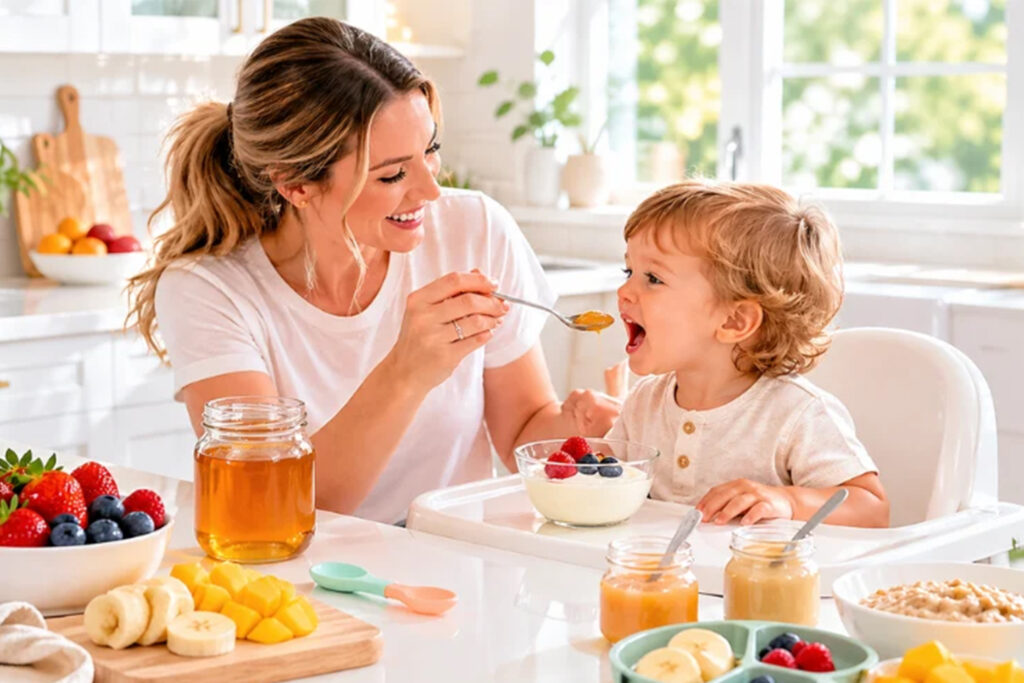 Mật ong Manuka có thể được thêm một lượng nhỏ vào sinh tố để làm phong phú hơn thực đơn cho trẻ
